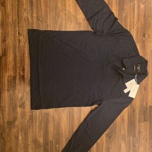 Vince Men's Long Sleeve Pima Cotton Polo Shirt MSRP $225 XS